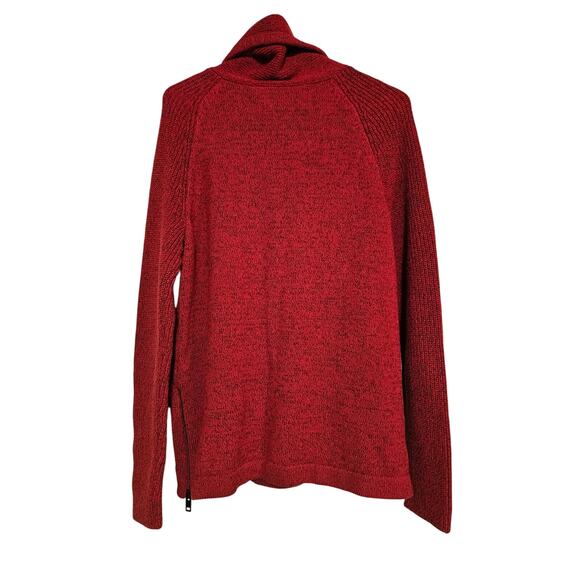 Express Sweater Women's M Red Knit Cowl Neck Zipper Accent - Picture 6 of 6